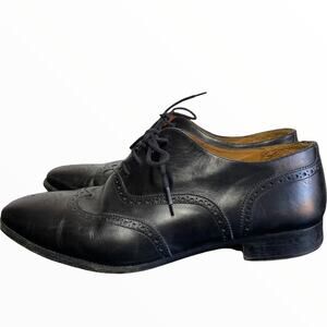Jack Erwin Leather Oxford Brogues Wingtip Dress Shoes Black 12.5